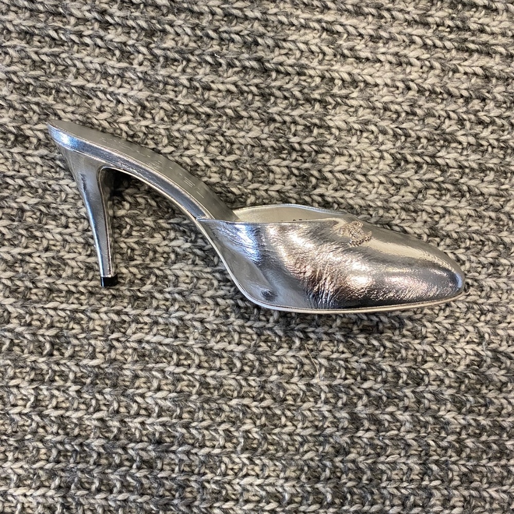 Chanel Silver Mule